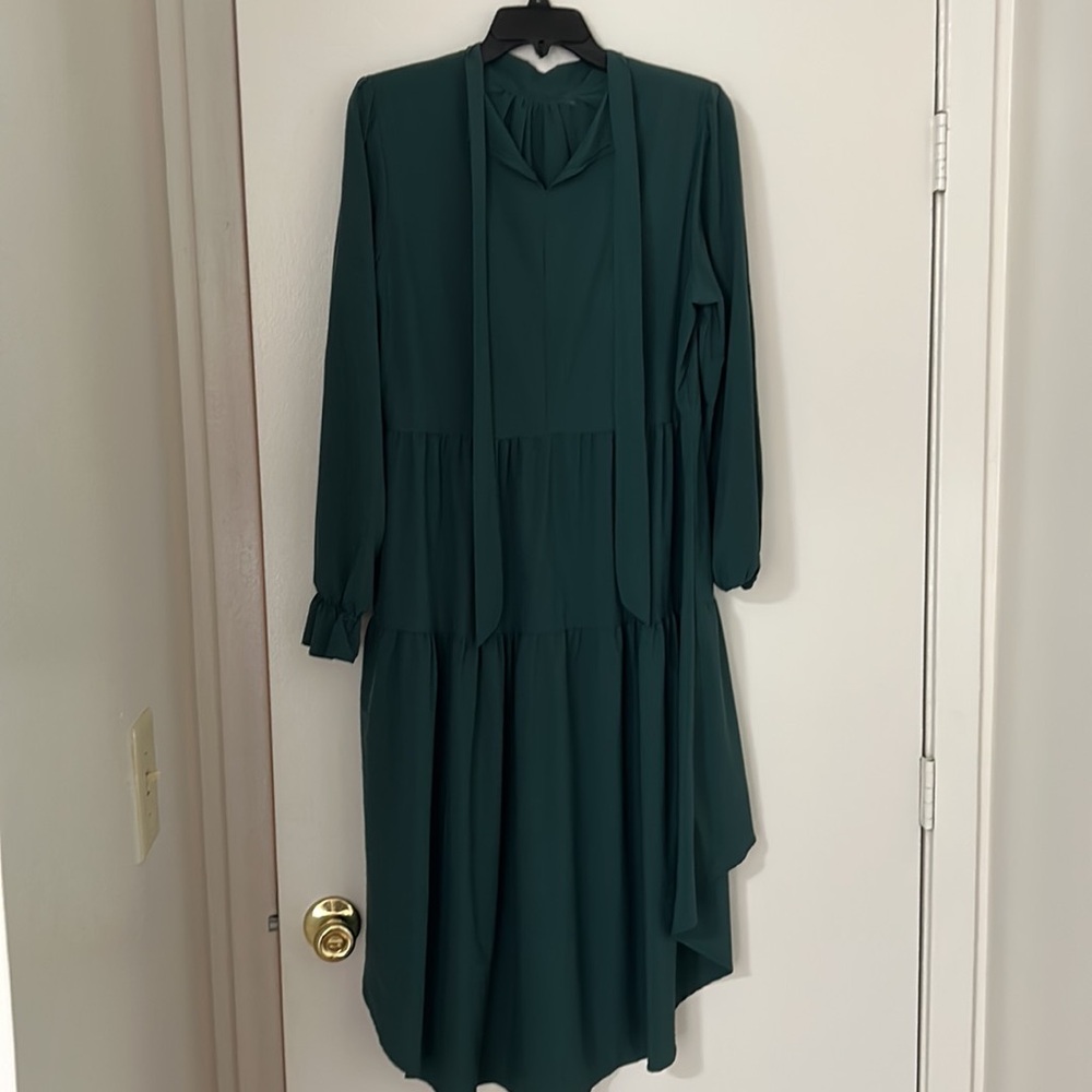 shein emerald green dress